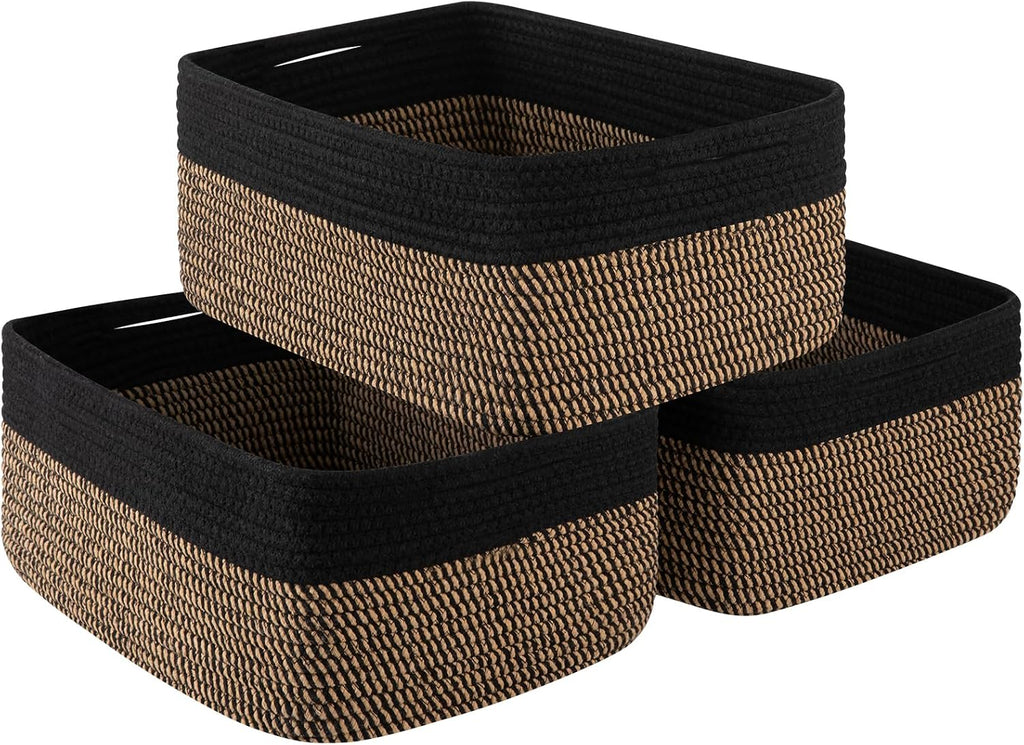 OIASKET Storage Baskets for Organizing 3 Pack, Woven Baskets for Shelves,