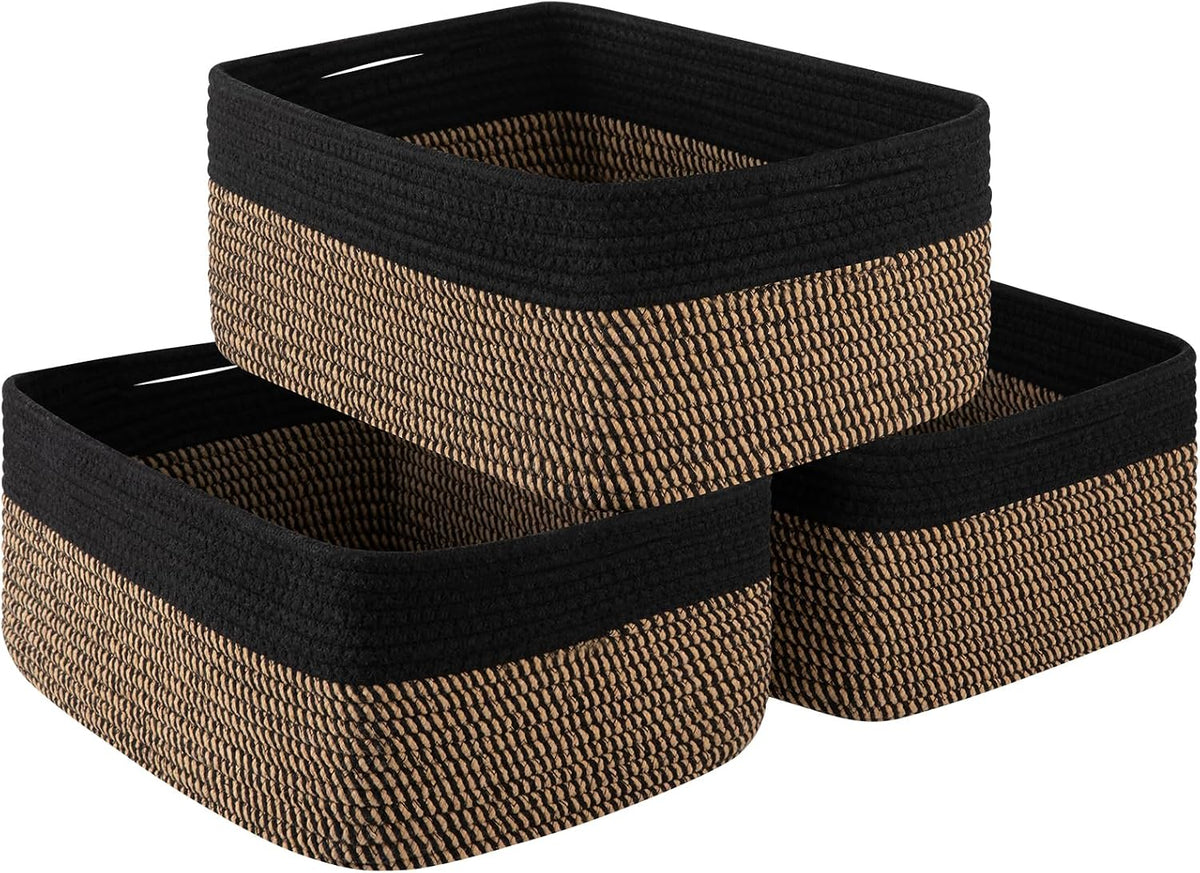 OIASKET Storage Baskets for Organizing 3 Pack, Woven Baskets for Shelves,