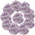 7.1''Light Purple Hydrangea Artificial Flowers,10Pcs Artificial Silk Hydrangea Heads,81 Petals Faux Flowers Heads with Stems for Home Wedding Baby Shower Decor(Light Purple)