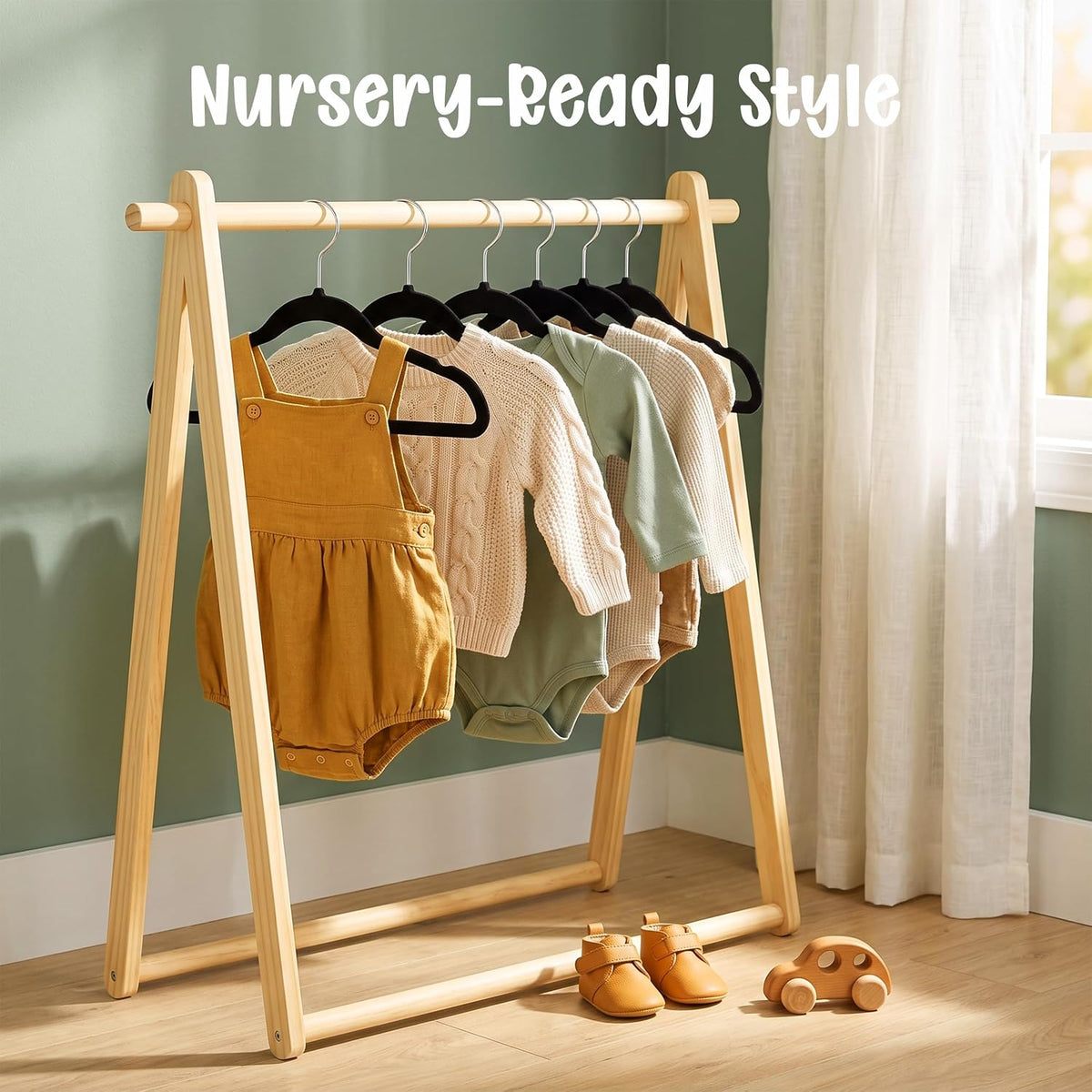 Utopia Home Kids Velvet Hanger 20 Pack – 11" Premium Baby Hangers - Black