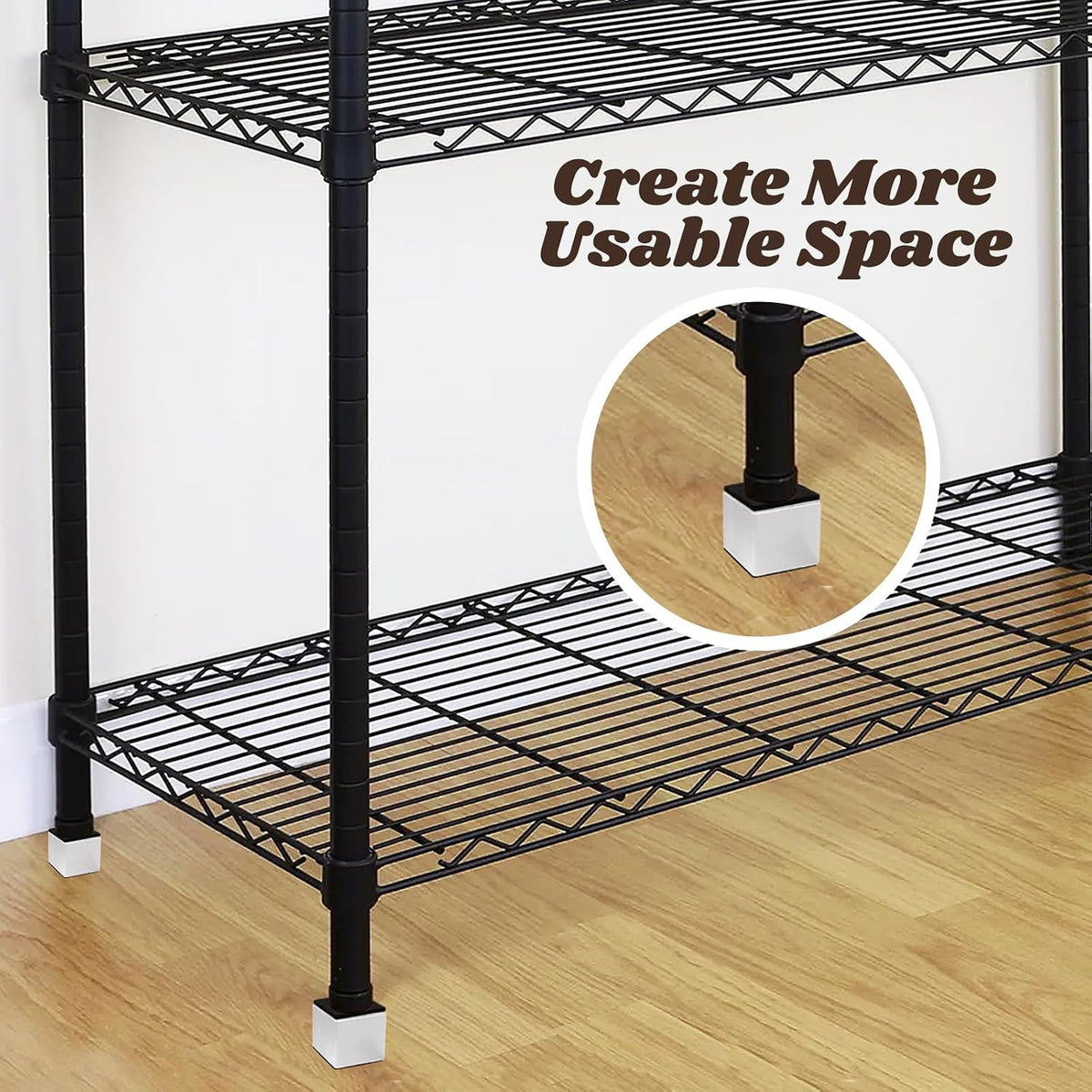 Self-Adhesive Furniture Risers 4Pcs, Square Adds 2" Height, White