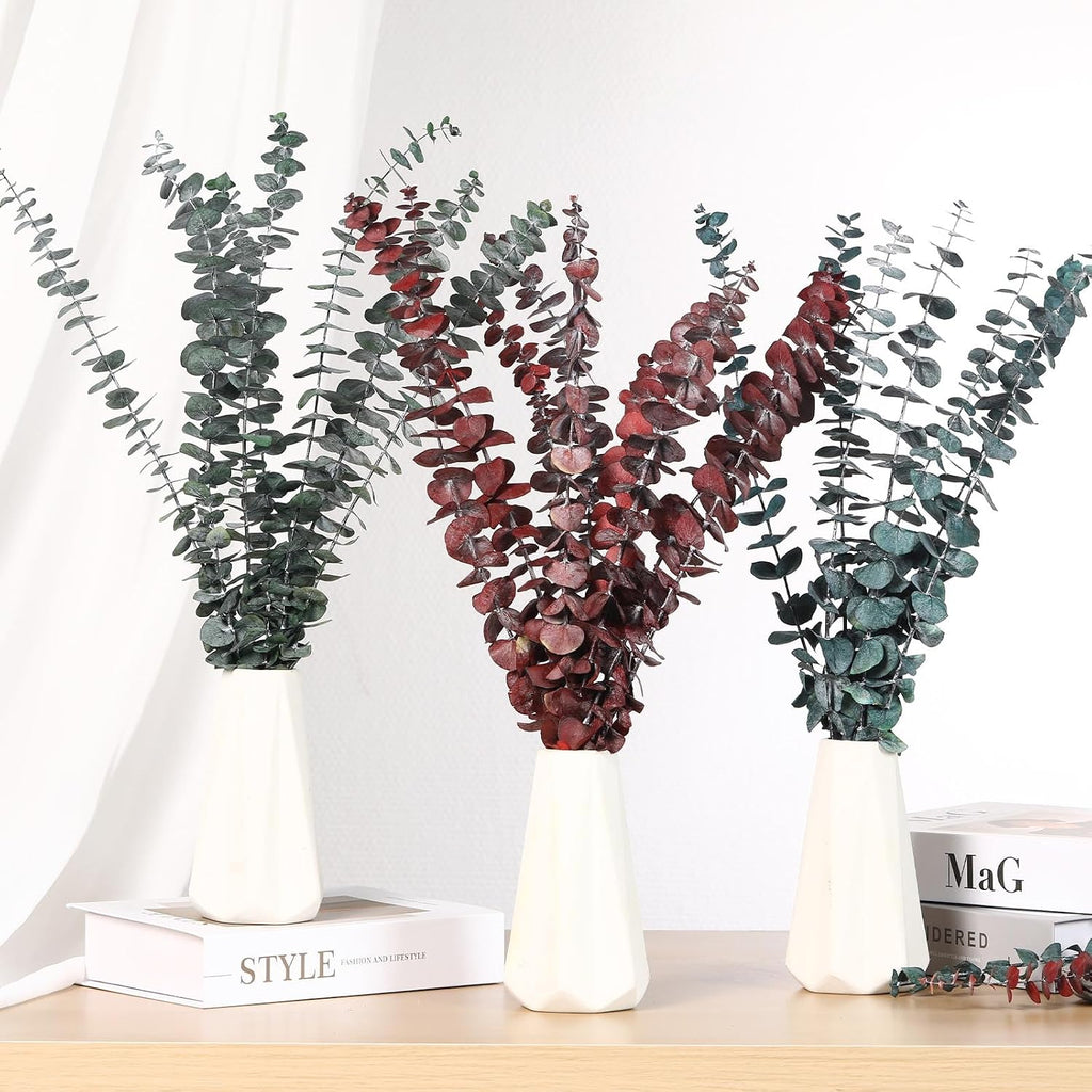 20 Pcs Dried Eucalyptus Stems, 17'' Real Greenery Leaves for Shower Hanging