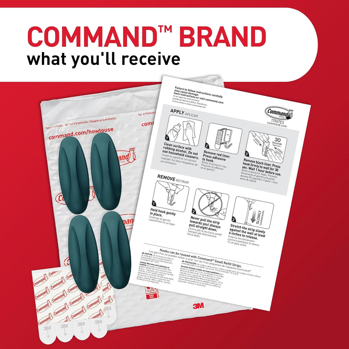 Command Medium Designer Hooks, 9 Hooks, 12 Strips