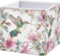 Hummingbird Cube Storage Bins Watercolor Floral Collapsible