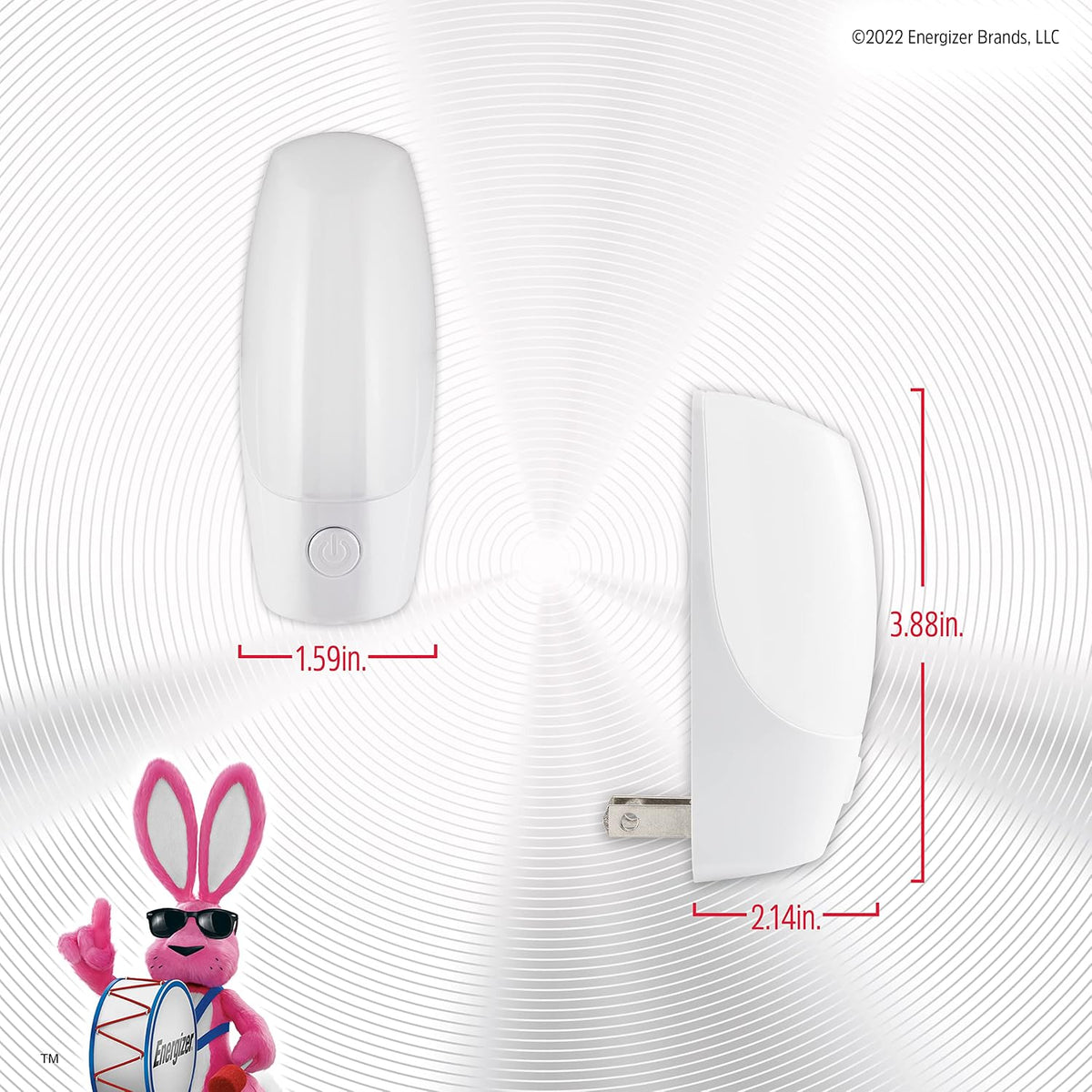 Energizer Night Light Plug into Wall with Manual On Off Switch