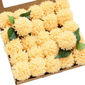 Ling's moment Creamy Yellow Artificial Dahlias, Wedding Flowers, 25 pcs
