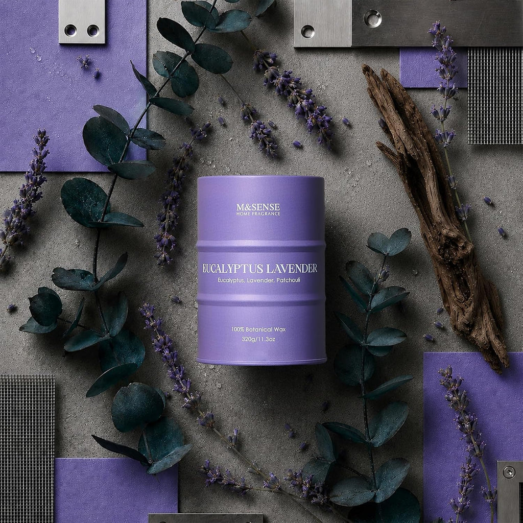 M&SENSE Eucalyptus Lavender Scented Soy Candles, 11.3oz