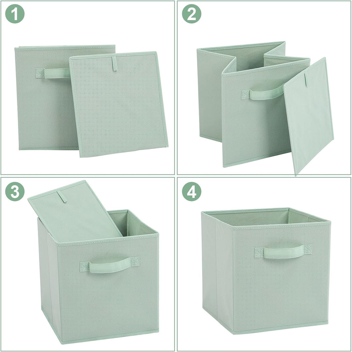 Stero 13x13x13 Inch Fabric Storage Bins 6 Pack Fun Colored Durable Storage Cubes with Handles Foldable Cube Baskets for Home, Kids Room, Closet and Toys Organization Multi Colors