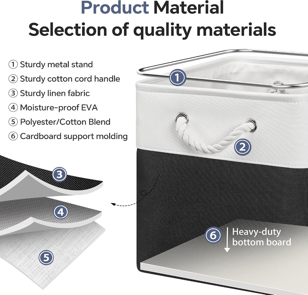 ECDYQXVU 13x13x13 Inch Storage Cube Bins Foldable Organizer Baskets 6 Pack