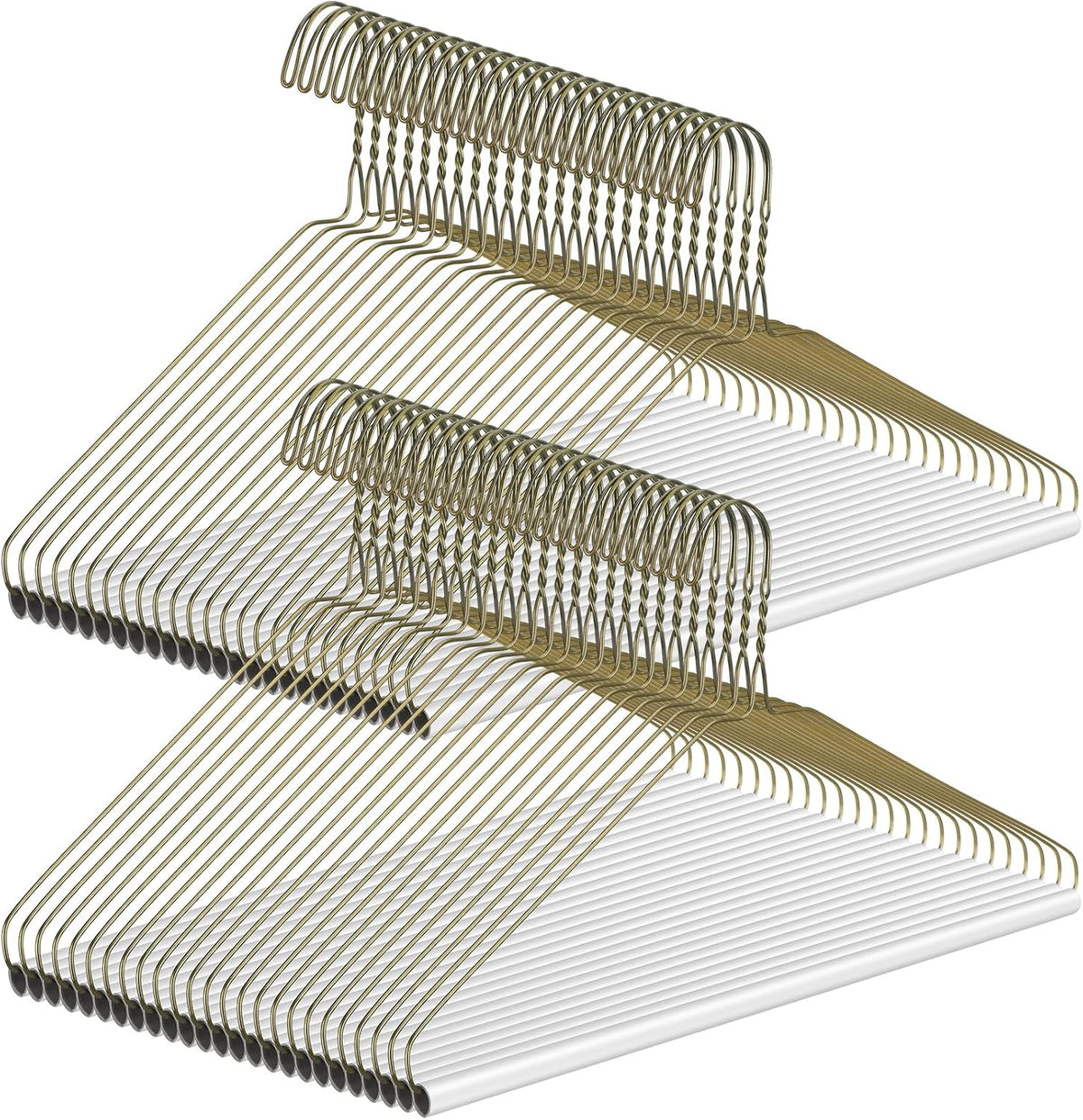 Yuntau 50 Pcs Dry Cleaner Hangers Bulk with Tubes 16" Wire Hangers, Gold