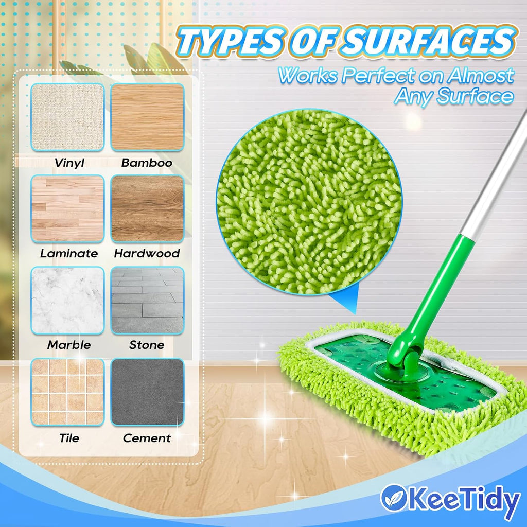 Reusable Microfiber Mop Pad Compatible with Swiffer Mop & Go Deluxe 2-in-1