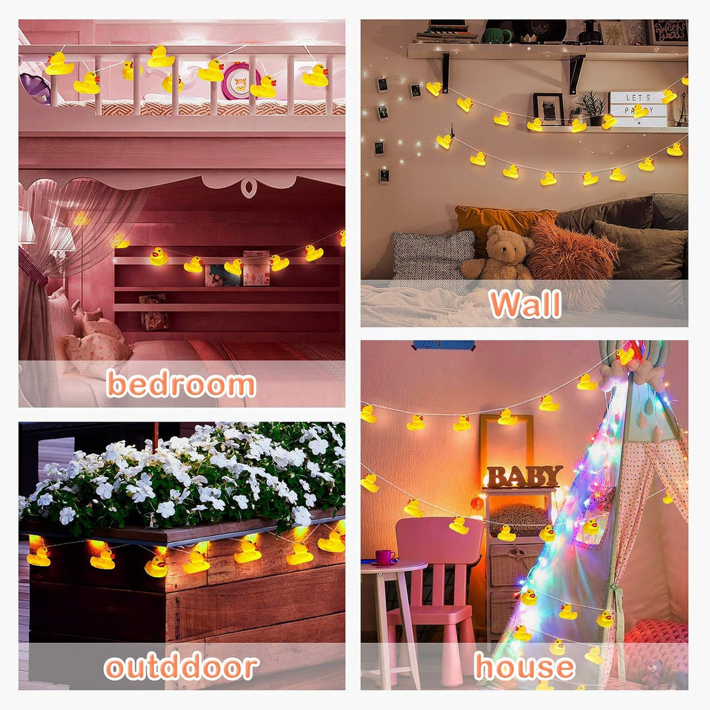 AceList 20 LED Children's Room LED String Lights for Holiday Wall Window Tree Decorative Party Yard Garden Kids Bedroom Living Dorm Uses Squeeze Sound Squeaky - Duck