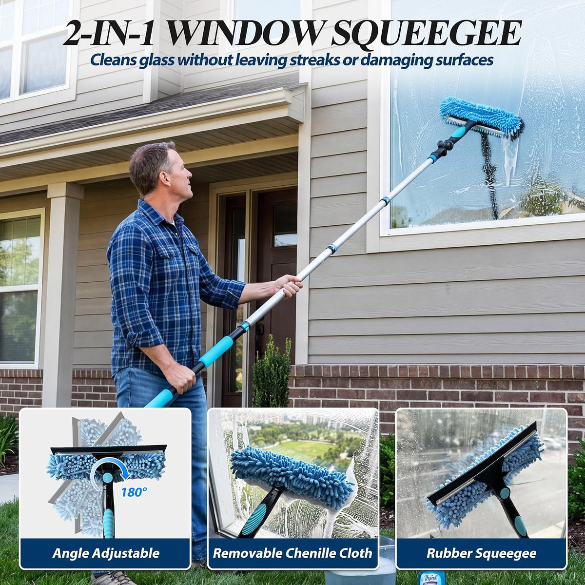 COVERONICS 20FT High Duster Cleaning Tools with 3-12FT Extension Poles