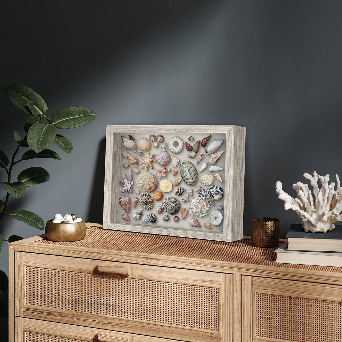 Americanflat 11x14 Shadow Box Frame - Engineered Wood - Driftwood