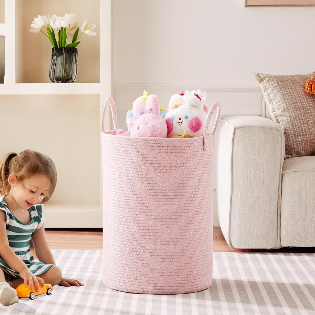 Pink Hamper Laundry Basket for Girls 80L Large Nursery Hamper