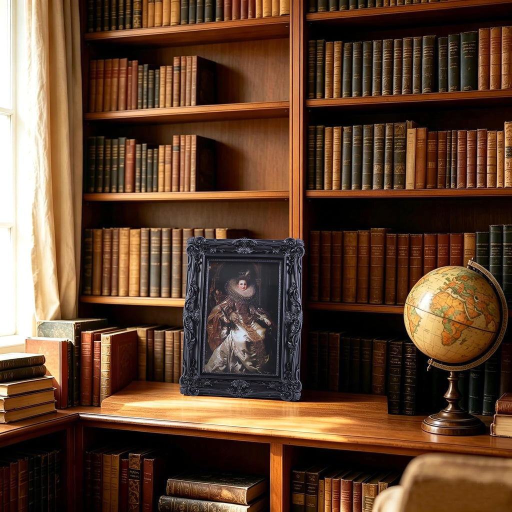 4x6 Vintage Picture Frames Ornate Black Antique Picture Frames 4x6 photo frame with Front Glass for Wall Hanging and Tabletop Unique Home Decor Wall Decor Living Room Victorian Style