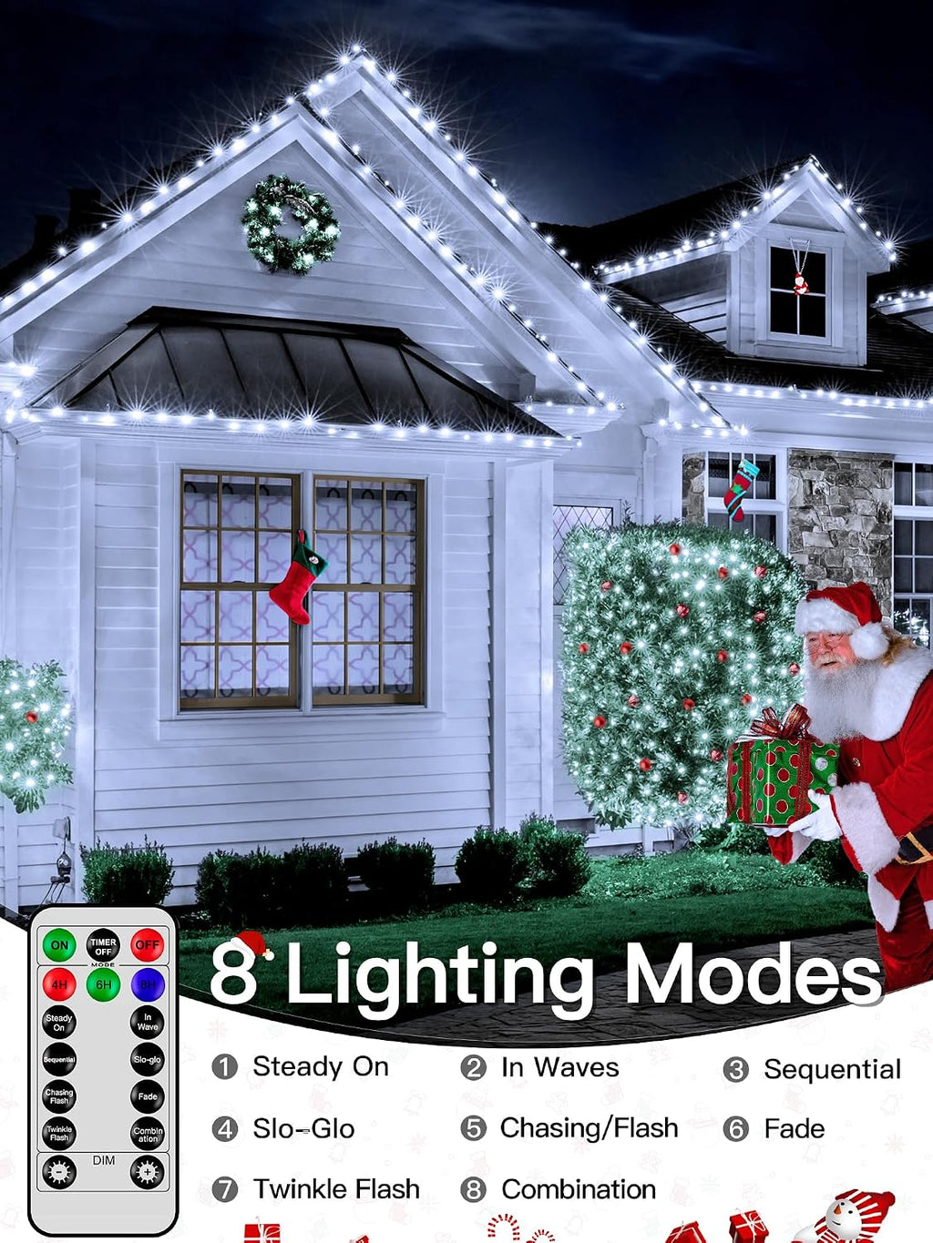 White Christmas Lights, 1000LED 328FT Fairy Lights Outdoor Indoor