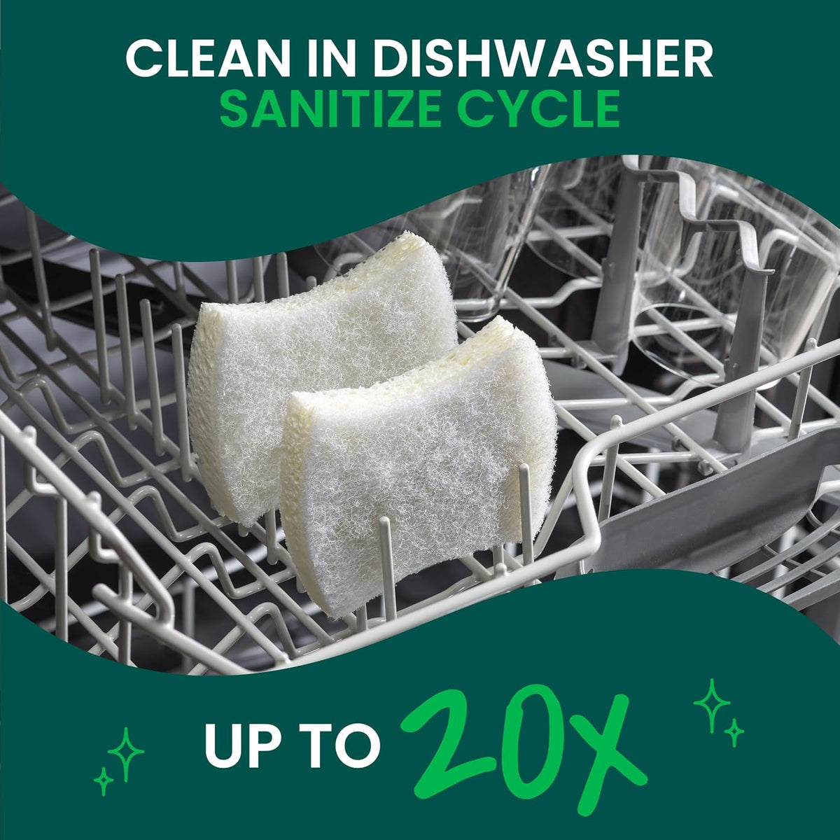 Scotch-Brite Greener Clean Non-Scratch Scrub Sponge, 12 Pack