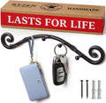 RTZEN Farmhouse Small Key Holder for Wall, Wrought Iron Wall Mount Rack