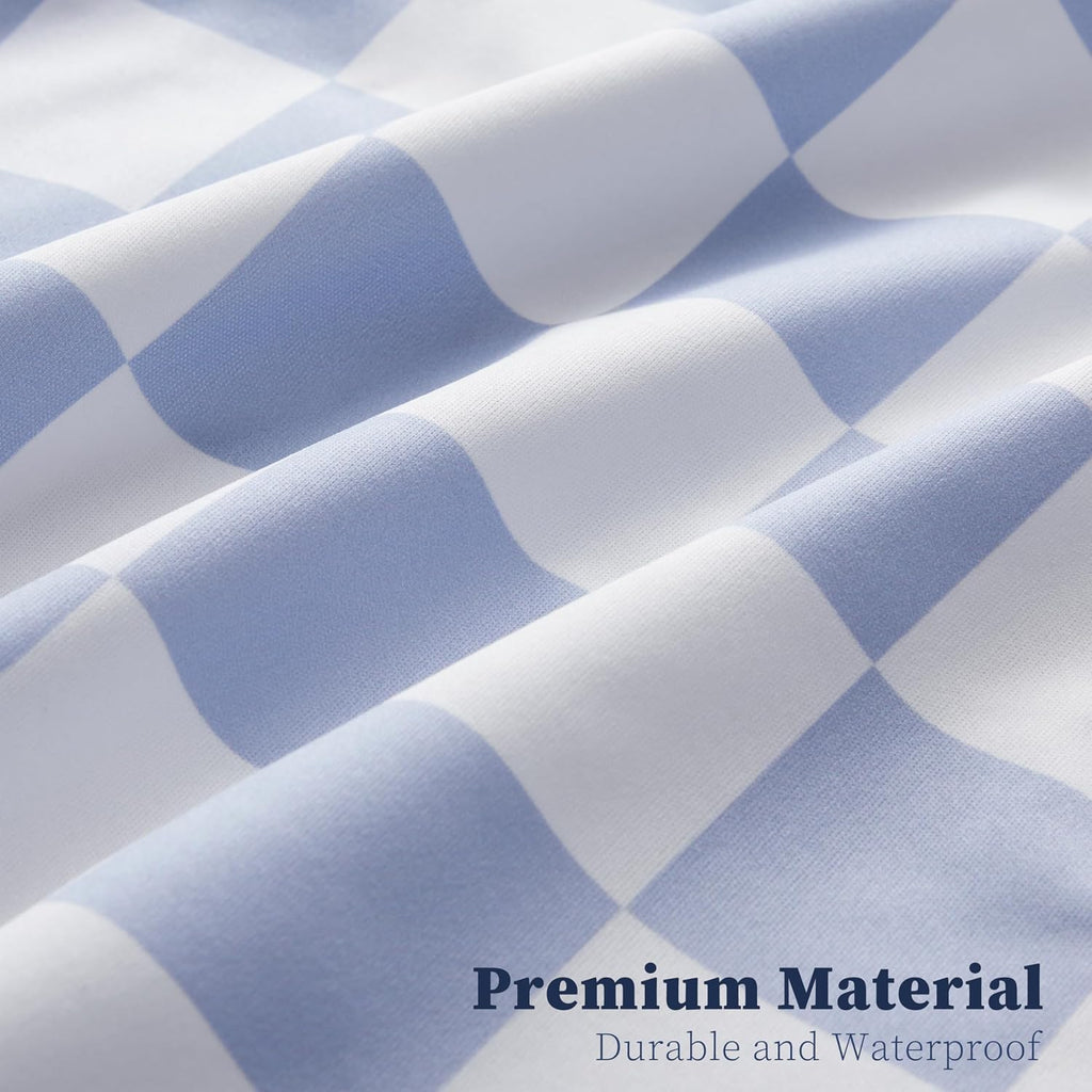 Ohocut Checkered 2 Pcs Large Travel Laundry Bags for Dirty Clothes, Aesthetic Trendy Waterproof Washable Laundry Bag with Handle for Travel, Gym, Swimming Pool, Blue