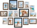 Pallene 15 Pack Gallery Wall Frame Set, Black, Brown, Distressed White