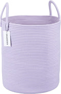 XUANGUO Rope Laundry Basket Hamper for Clothes Large Purple or Lavender
