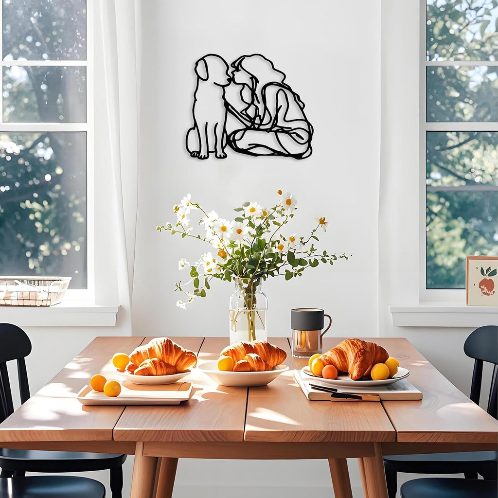 DICYWUDI Metal 12.8 * 10.6 inch Memory Gifts for Pet Lovers Wall Decor - Love My Black Dog Wall Art for or Indoor Kitchen Bathroom Bedroom