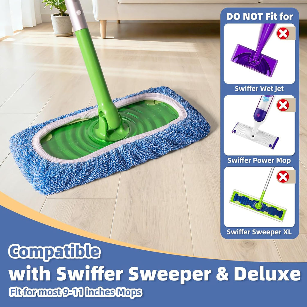 3 Pack Dual-Sided Reusable Mop Pads Fit for Swiffer Sweeper