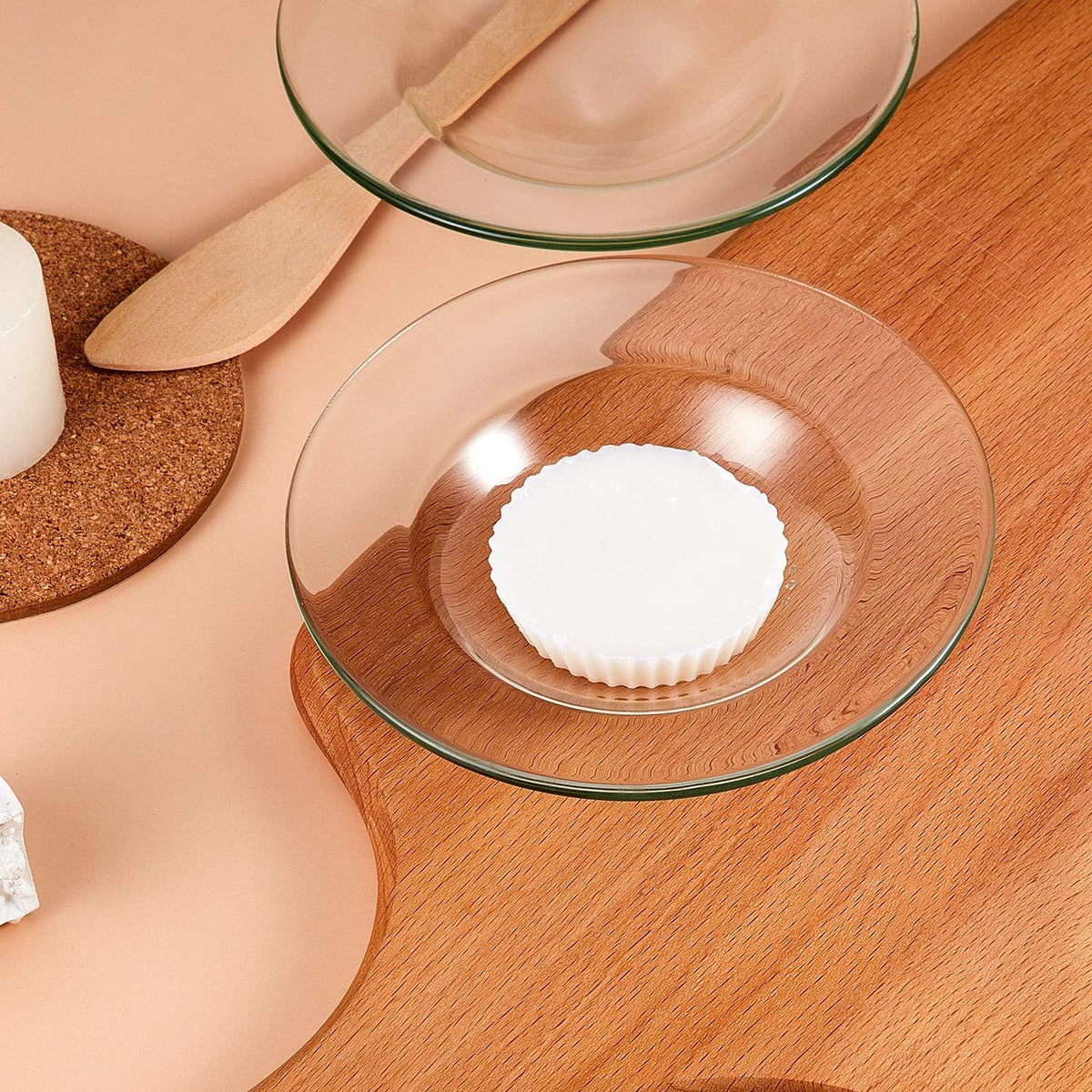 Patelai 4 Pieces Replacement Wax Warmer Dish, 4.5 Inches Round Glass Plate