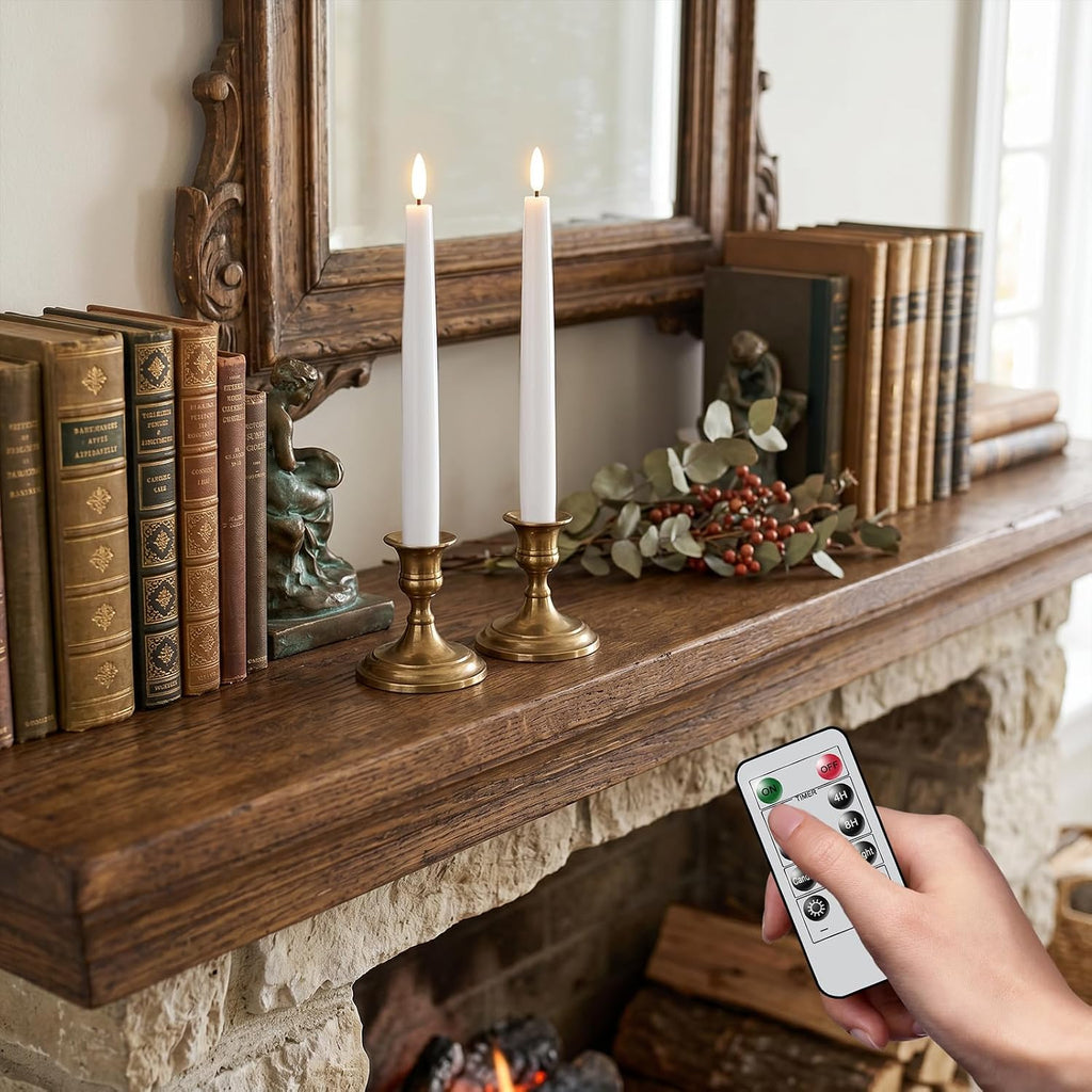 GenSwin Rechargeable Flameless LED Taper Candles Battery Operated Remote