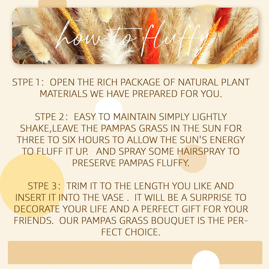 Burnt Orange Rustic Dried Flower Bouquet – Natural Pampas Grass, Eucalyptus & Bunny Tails in Farmhouse-Inspired Floral Arrangement for Home and Event Decor (Hearthlight Amber)