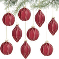 WDS WONDROUS Christmas Ball Ornaments Teardrop Xmas Tree Ornament Set Red