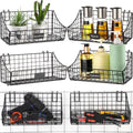 Blulu 4 Pcs Grid Wall Baskets, Wire with Hooks for Hanging, 11 x 6 x 5 Inch