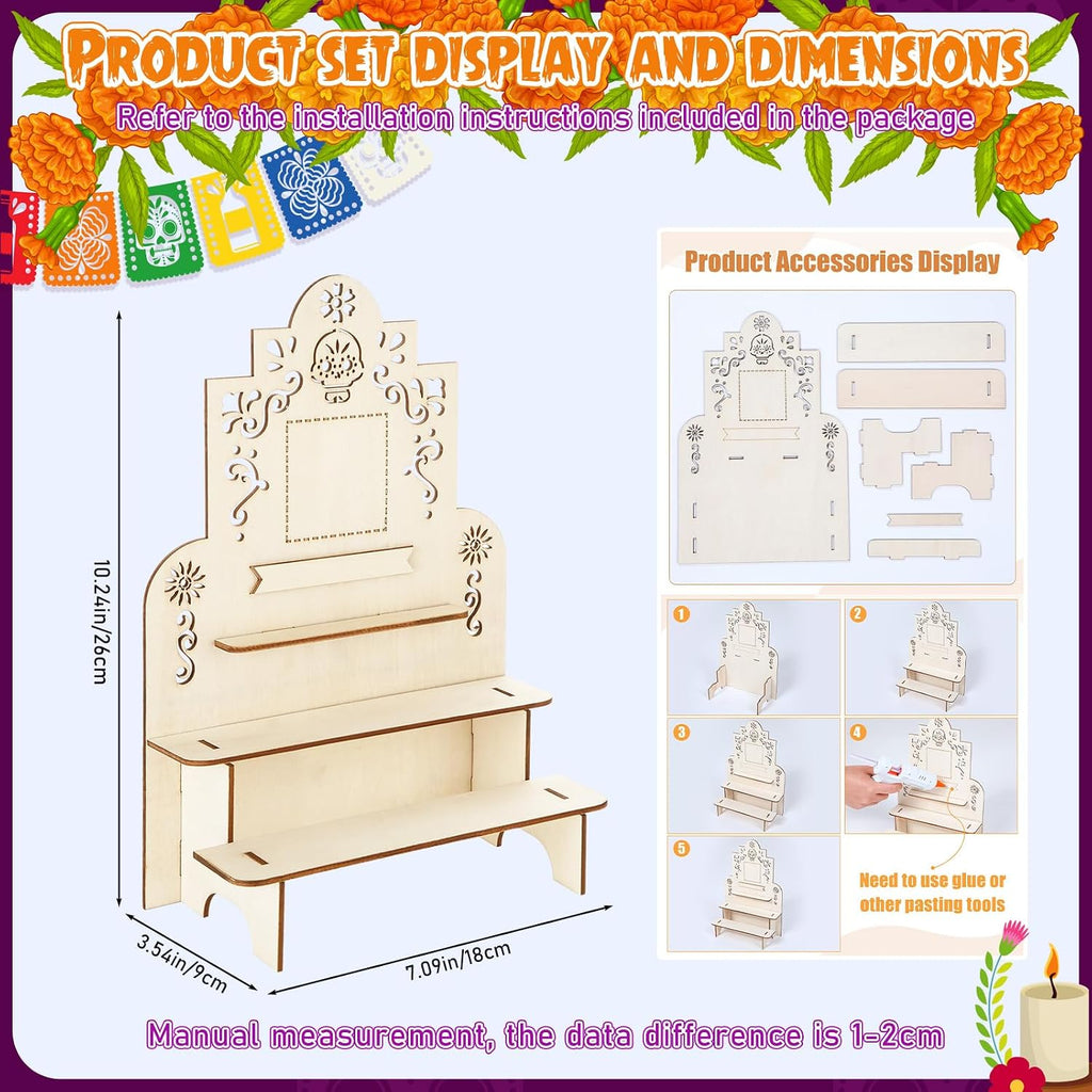 Jetec 28 Pcs Dia De Los Muertos Altar Kit 10" Day of The Dead Decor, Arched
