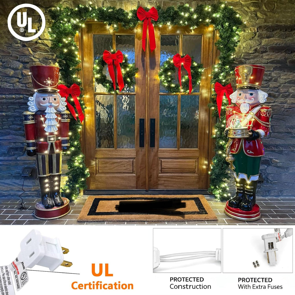 50 Counts Warm White LED Christmas Lights, 25ft Commercial Grade Outdoor String Lights - Waterproof UL Certified White Wire with 5mm Wide Angle Bulbs for Christmas Tree, Indoor & Outdoor Decor
