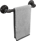 Livabber Industrial Pipe Towel Bar, Rustic Iron Decor Bathroom Hardware Towel Holder Accessory, Heavy Duty Wall Mounted Bath Towel Rack,Black (12 Inch)