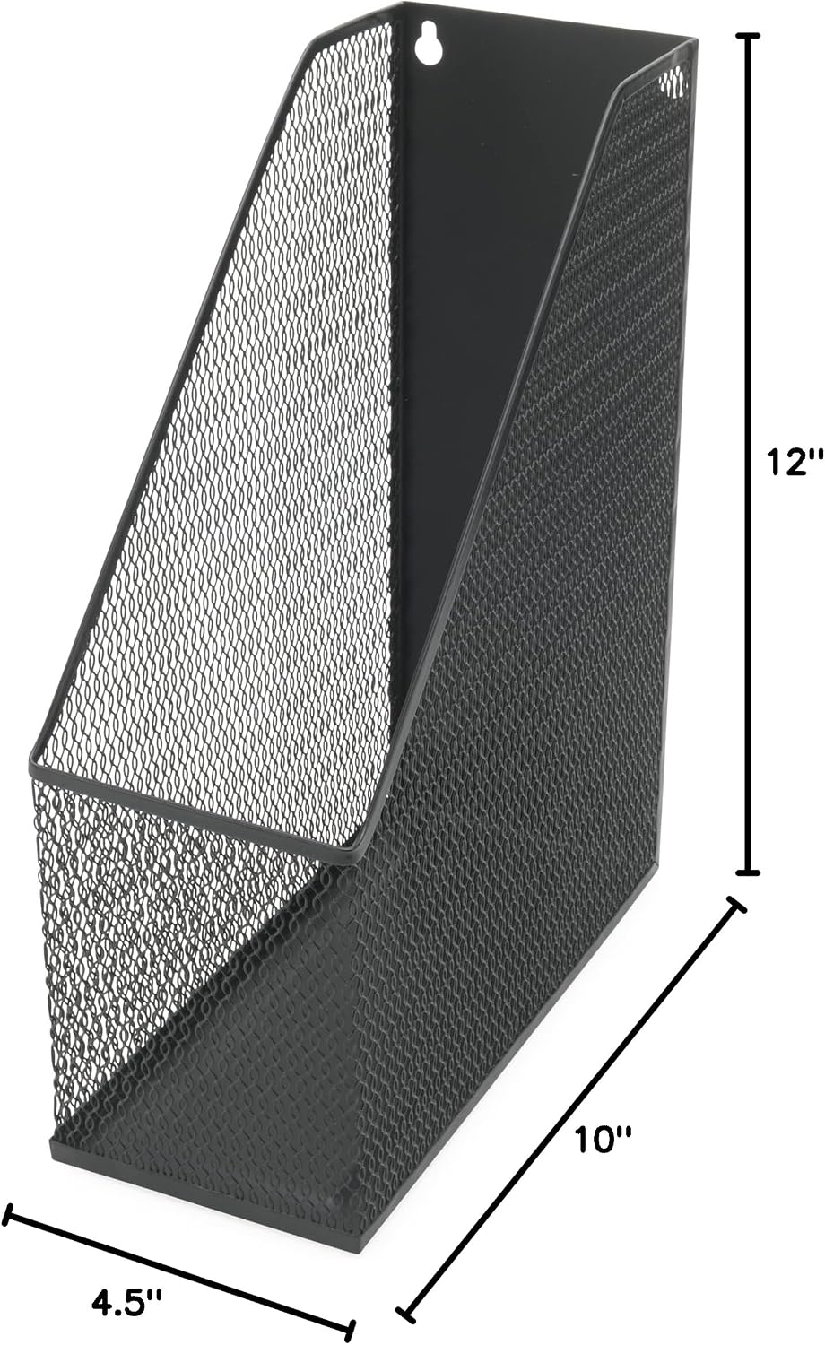 YBM HOME Mesh Steel Deluxe Magazine Rack, Extra Wide Magazine File Holder (1, Black)