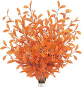 Uieke 18 Pcs Artificial Fall Eucalyptus Stems with Fall Leaves, Orange