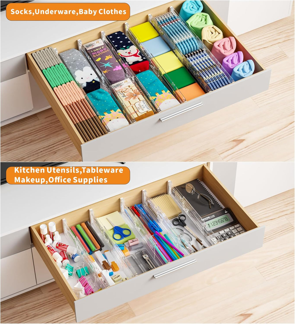 Yieach 12 Pack 3.2 Inch Shallow Acrylic Drawer Dividers for Clothes