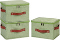 3PCS Storage Bins Boxes with Zippered Lid Decorative Baskets