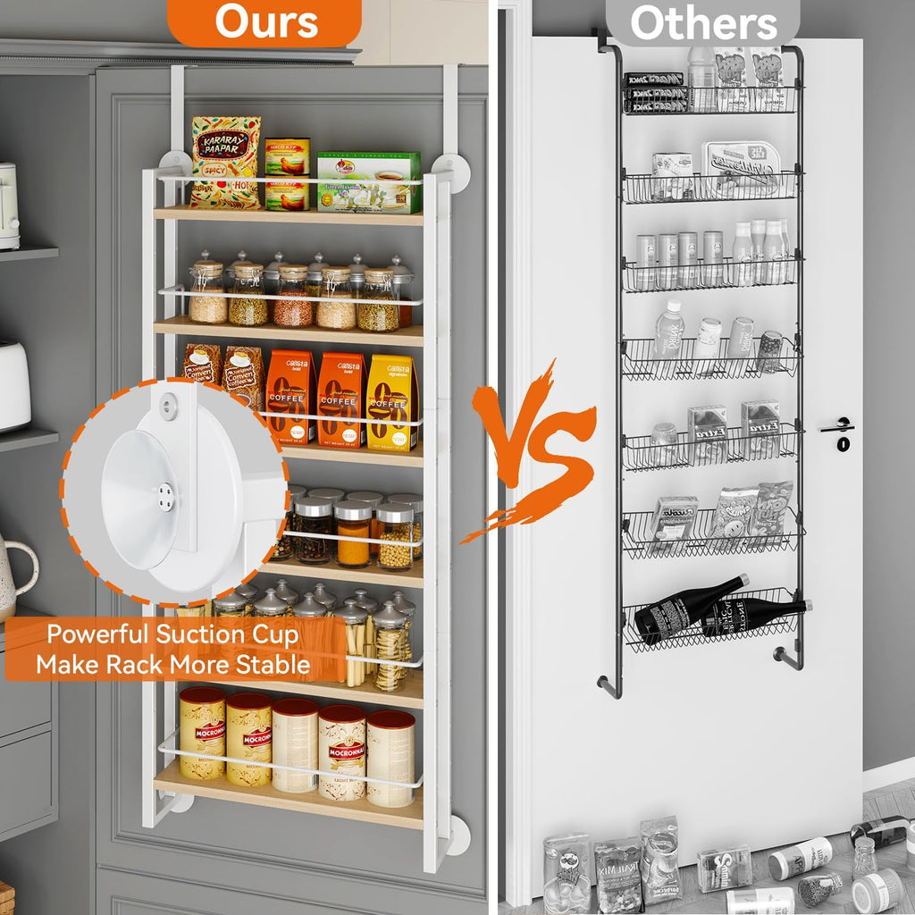 IBUYKE Over the Door Spice Organizer,Door or Wall Mount,Natural TLJ028R