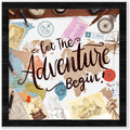 Black Travel Shadow Box Frame with Slot, Let The Adventure Begin Boxes Frames for Fund, 8x8 Memory Box for Keepsakes, Travel Gifts and Decorations, 12