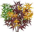 Hollyone 3Pcs Artificial Japanese Maple Leaves Branches 31.5'' Fake Fall Leaves Stems Plants Faux Maple Leaf Bushes Shrubs for Home Decor Thanksgiving Festival Party Autumn Decorations Mixed Color