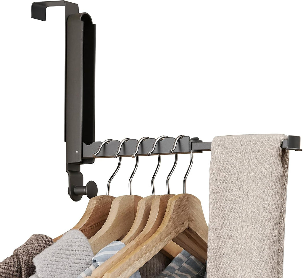 JOOM Over-the-Door Clothes Drying Rack, Foldable Retractable, Gray 1 Pack