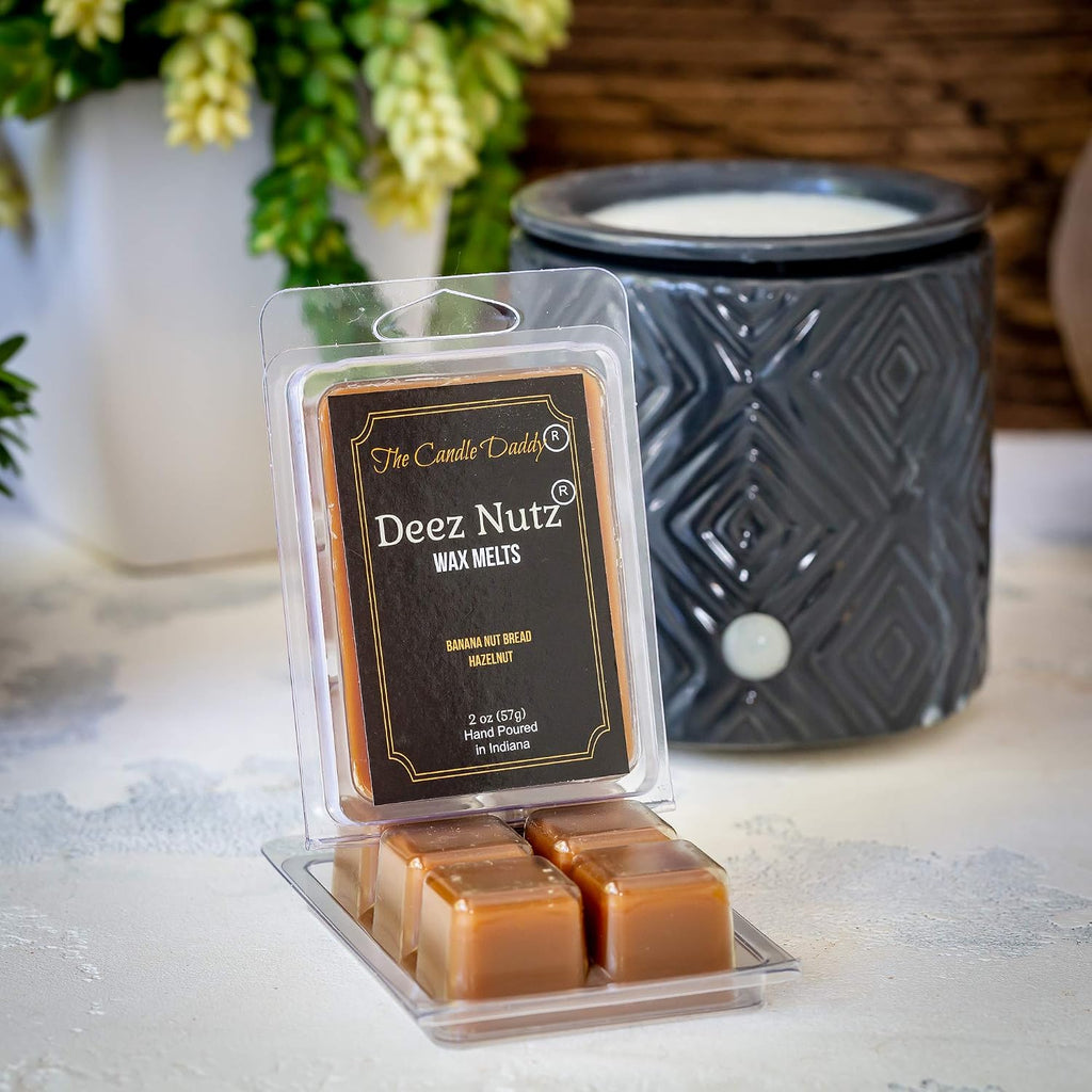 The Candle Daddy Deez Nutz- Funny Banana Nut Bread Scented Melts- Maximum Scent Wax Cubes/Melts- 1 Pack -2 Ounces- 6 Cubes