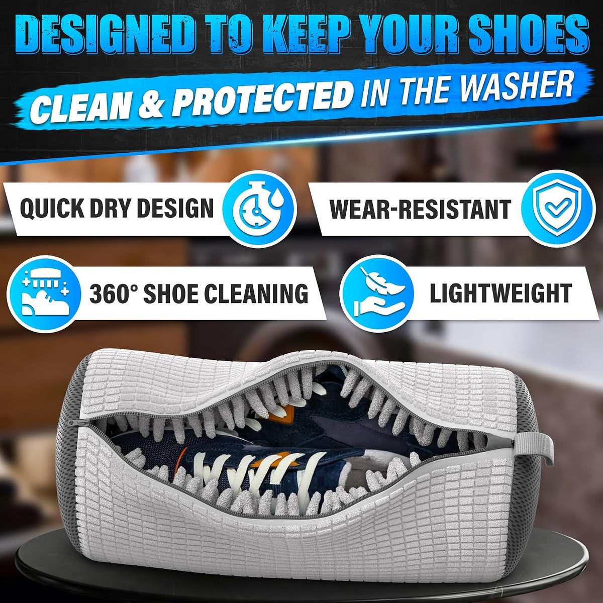 2 Pcs XXL Shoe Washing Machine Bag, Tennis Shoe Laundry Bag, White