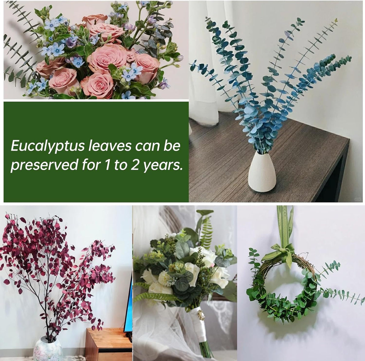 20 Pcs Dried Eucalyptus Stems, 17'' Real Greenery Leaves for Shower Hanging