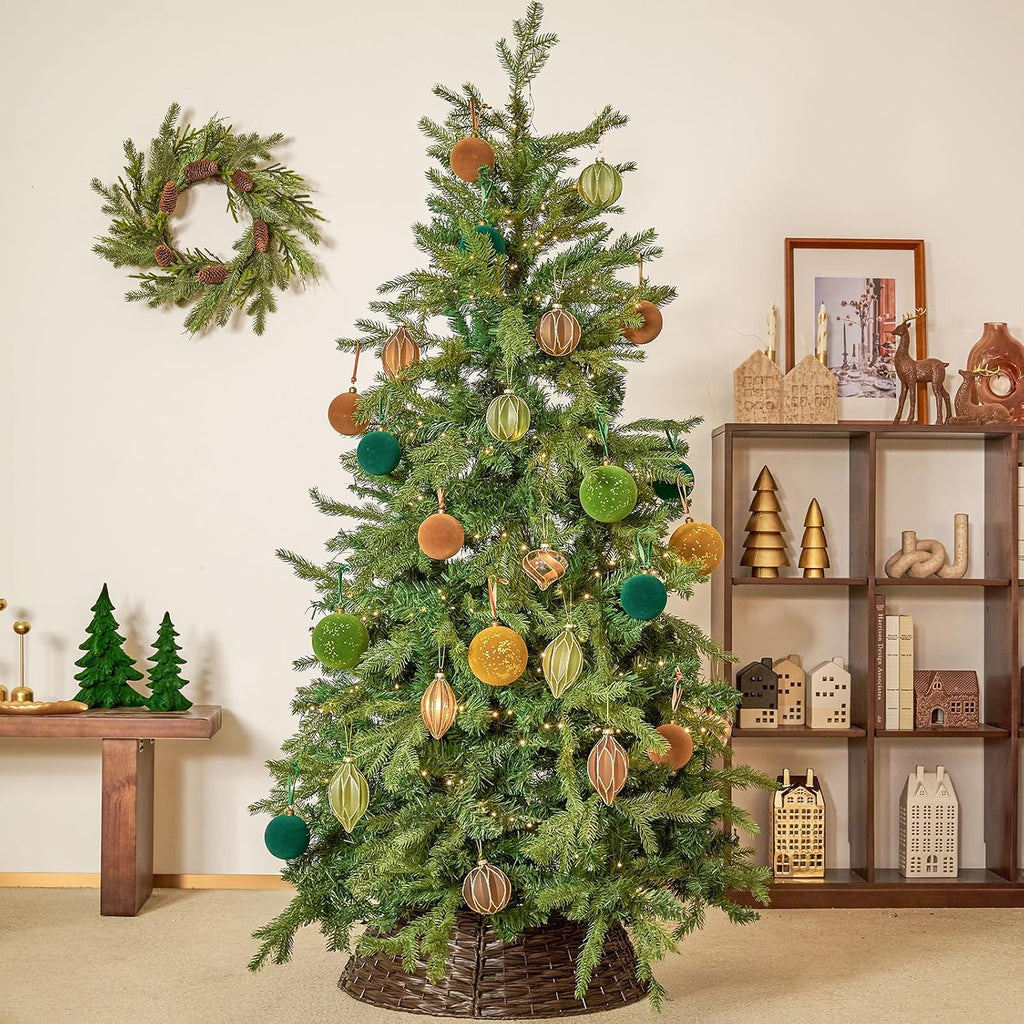 WDS WONDROUS Christmas Ball Ornaments Teardrop Xmas Tree Ornament Set Green