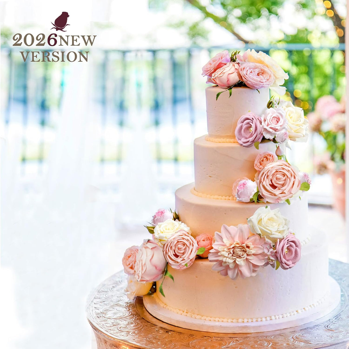 Pink Artificial Flowers Combo Silk Mix Fake Flowers with Stem for DIY Wedding Arch Bridal Bouquets Baby Shower Centerpieces Party Wall Home Decorations