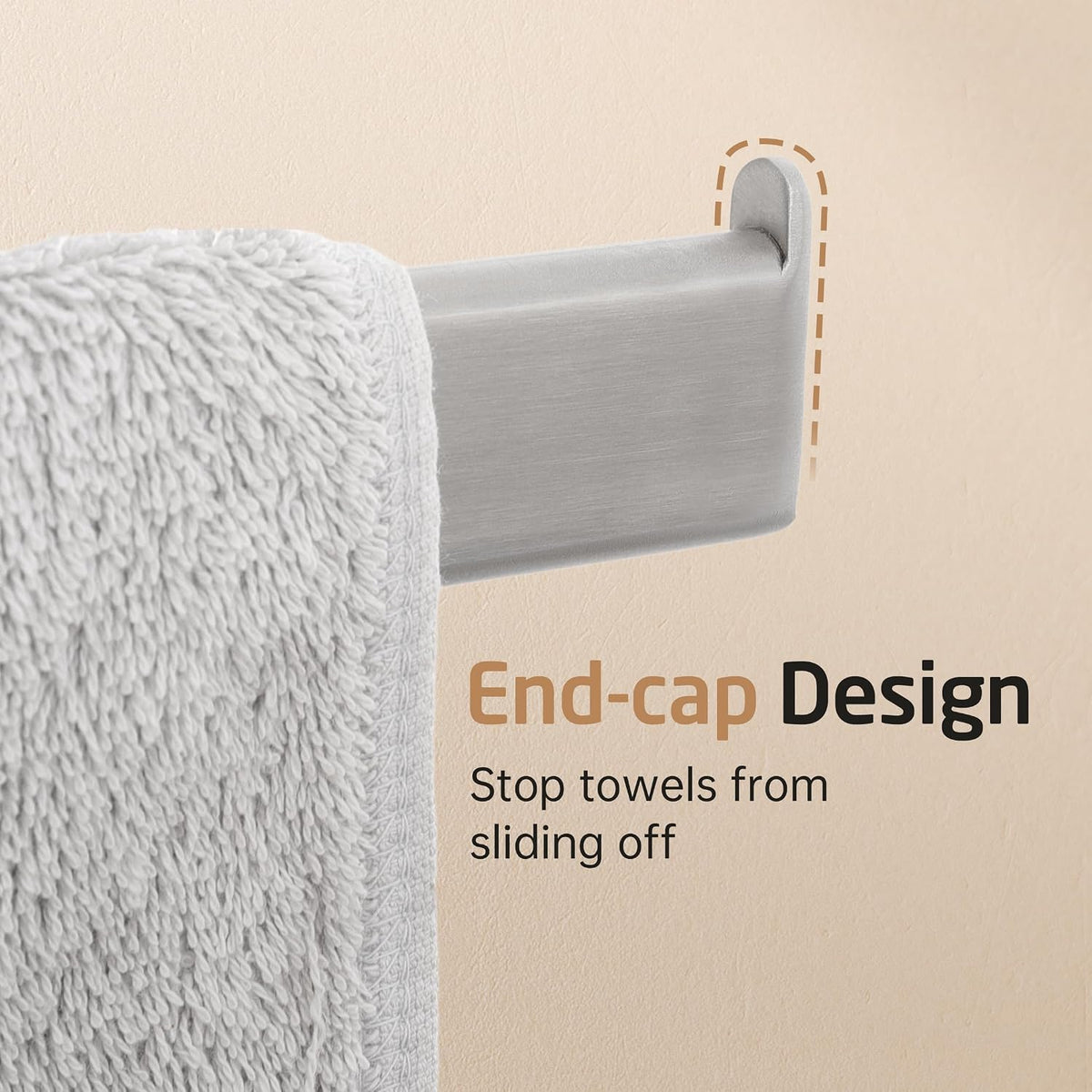 KES Swivel Towel Rack for Bathroom, Long 19.5" 4-Arm Swing Out, Brushed